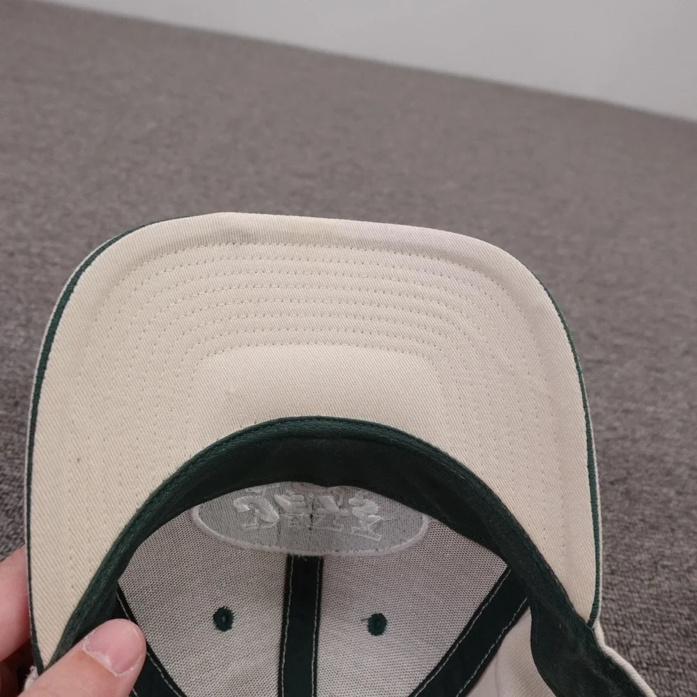 Vintage New York Jets Hat Cap Strap Back Mens 7 3/8 Beige NFL Football Twins